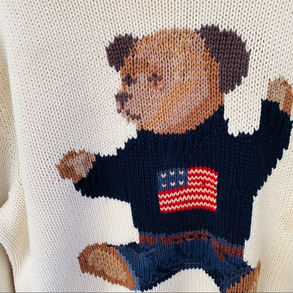 Sold - 90’s Ralph Lauren Polo Teddy Bear Sweater - Picture 2 of 6